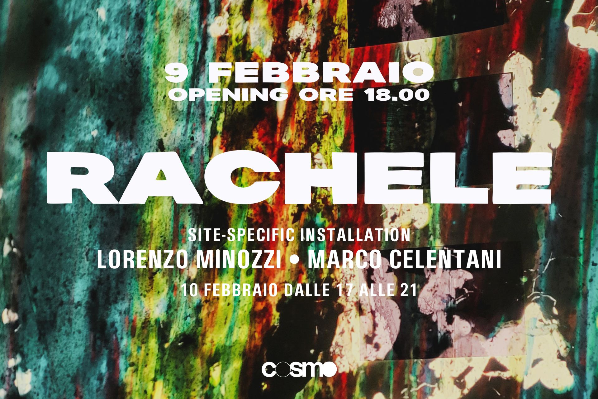 Rachele é un installazione site-specific che nasce dalla collaborazione tra il musicista Lorenzo Minozzi e l'artista visivo Marco Celentani. Cosmo Trastevere